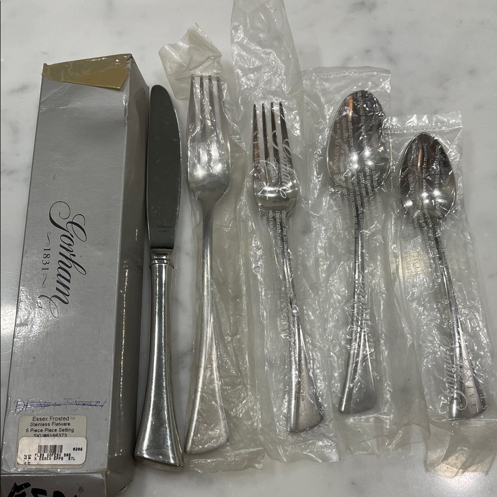 Gorham ESSEX FROSTED 5 PC Silver Flatware Set